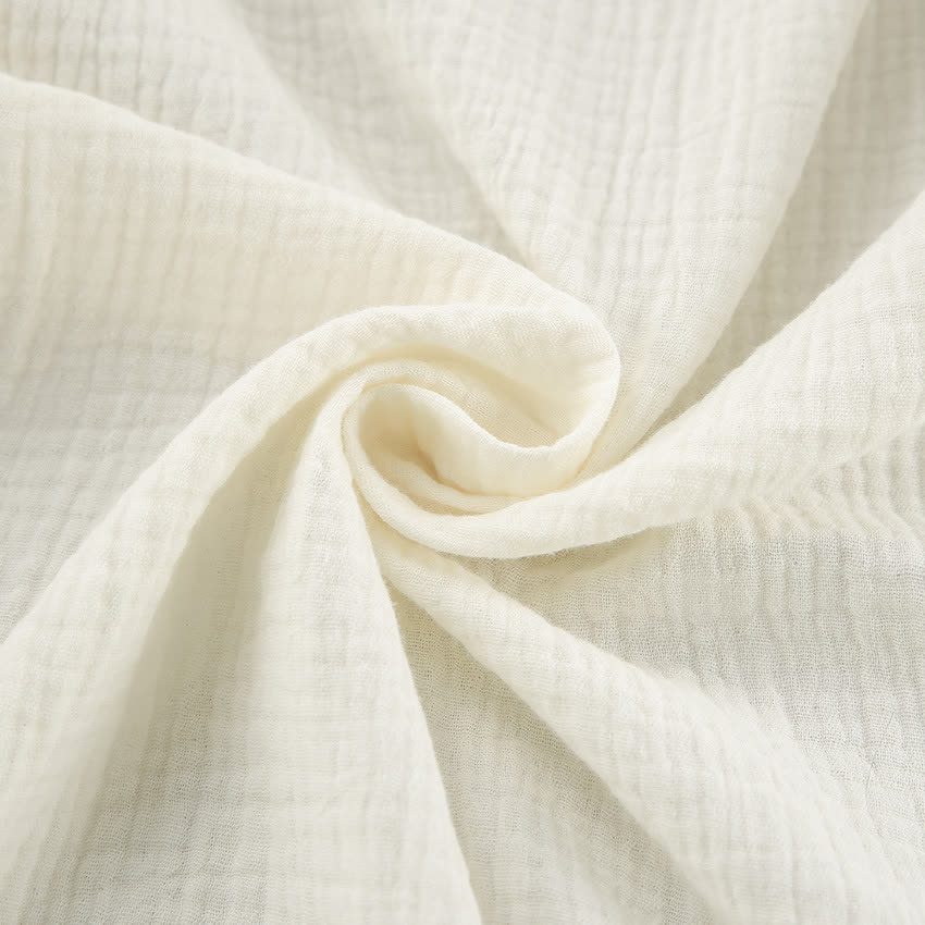 Beige Kimono-Bademantel aus reiner Baumwolle - image 13