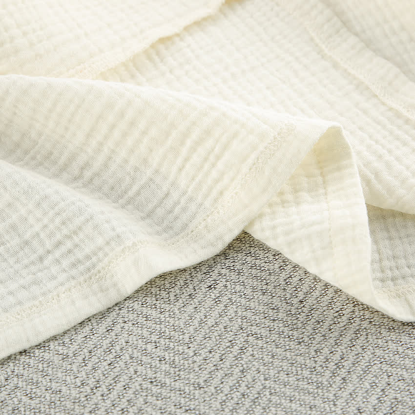 Beige Kimono-Bademantel aus reiner Baumwolle - image 14
