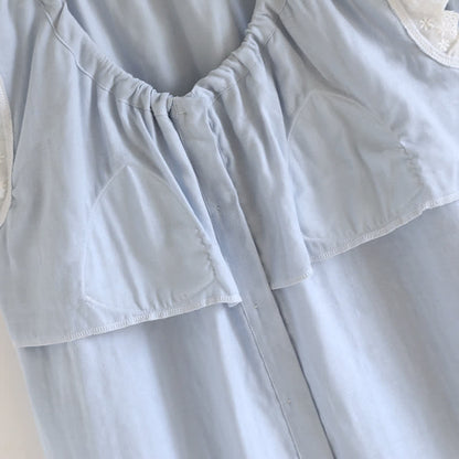 Tanktop-Pyjama aus einfarbiger Baumwolle mit Spitzenbesatz - image 12