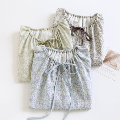 Pyjama-Set aus Baumwoll-Tanktop und Shorts mit kleinem Blumenmuster - image 4