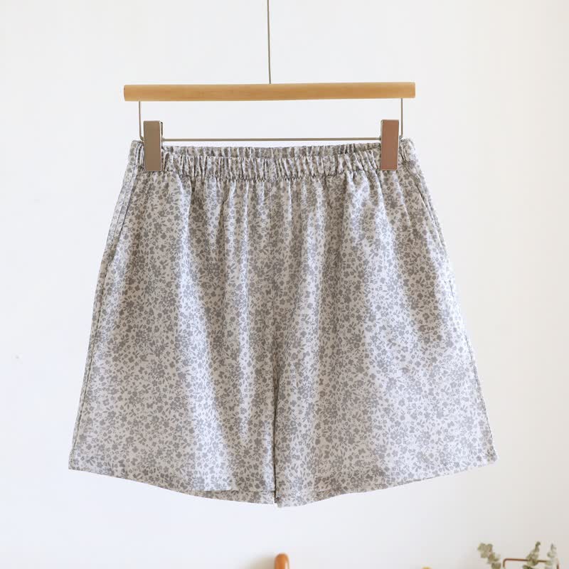 Pyjama-Set aus Baumwoll-Tanktop und Shorts mit kleinem Blumenmuster - image 21