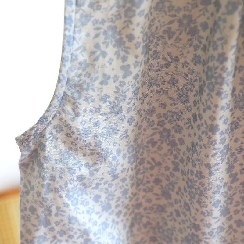 Pyjama-Set aus Baumwoll-Tanktop und Shorts mit kleinem Blumenmuster - image 9