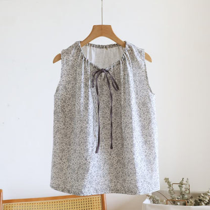 Pyjama-Set aus Baumwoll-Tanktop und Shorts mit kleinem Blumenmuster - image 20