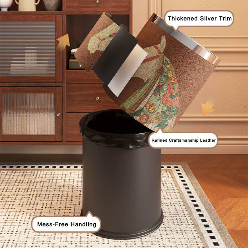 Dekorativer Abfalleimer aus Leder der Serie „Reitsport“ - image 4