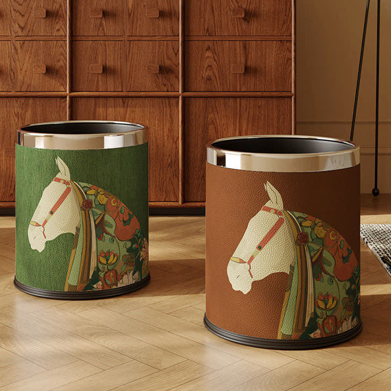 Dekorativer Abfalleimer aus Leder der Serie „Reitsport“ - image 0