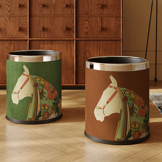 Dekorativer Abfalleimer aus Leder der Serie „Reitsport“ - image 0