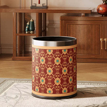 Eleganter orientalischer Leder-Abfalleimer mit Gittermuster - Standard - 22.5 x 22.5 x 26cm - image 0