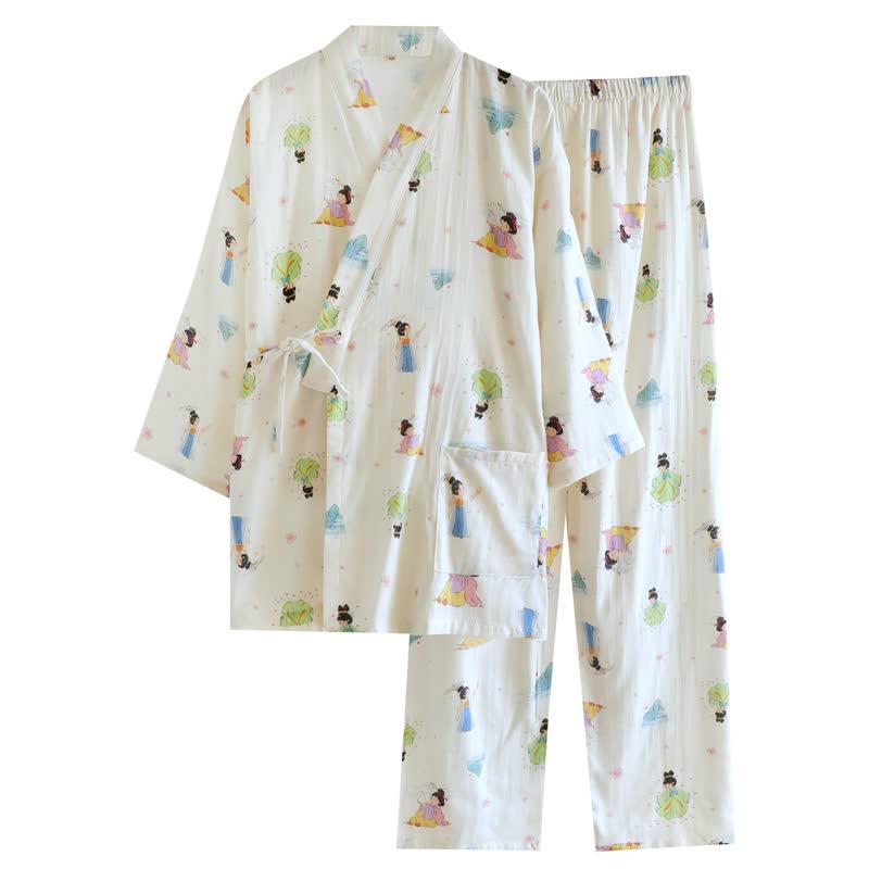 Orientalischer Cartoon-Prinzessinnen-Baumwollkimono-Pyjama - image 8