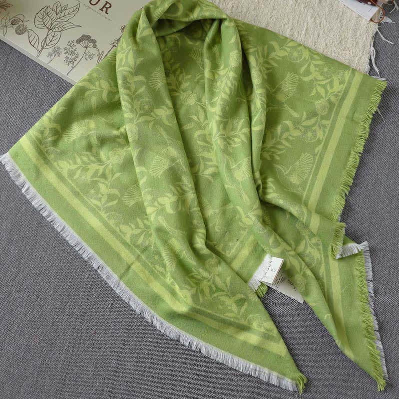Grüne, künstlerische, botanische Quasten-Überwurfdecke - image 3