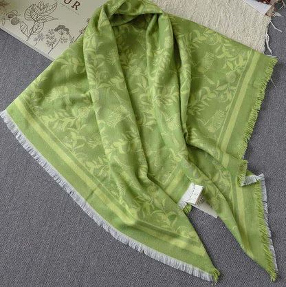 Grüne, künstlerische, botanische Quasten-Überwurfdecke - image 3