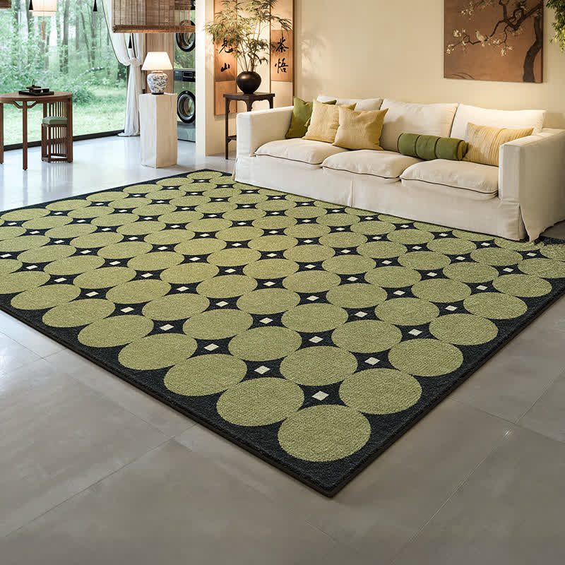 Teppich mit Kreis- und Quadratmuster - Grün - 160cm x 230cm - image 0