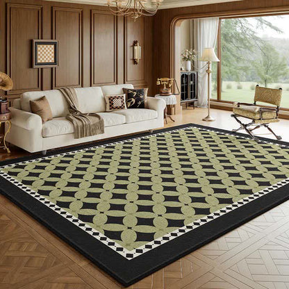 Grüner geometrischer Rauten-Teppich - Schwarz - 160cm x 230cm - image 4