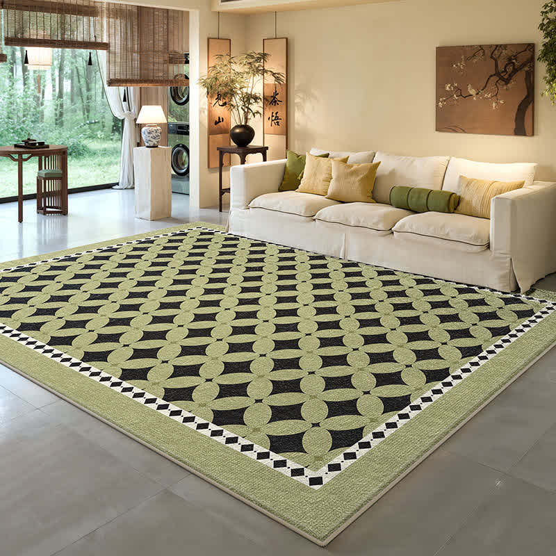 Grüner geometrischer Rauten-Teppich - Grün - 160cm x 230cm - image 0