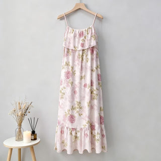 Pink Chrysanthemum Cami Lounge Nightgown - Rosa - Länge: 51 Zoll - image 0