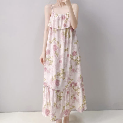 Pink Chrysanthemum Cami Lounge Nightgown - image 1