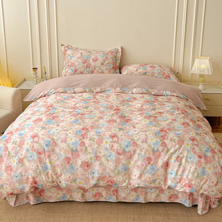 Traumhaftes rosa Rosen-Bettwäscheset aus gebürsteter Baumwolle (4-teilig) - Rosa - 220cm x 240cm - image 0