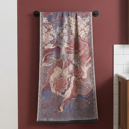 Traumhaftes Badetuch aus Baumwollgaze mit Hirsch- und Blumenmuster - image 4