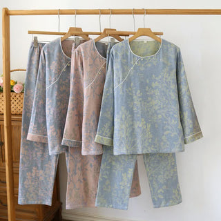 Pyjama-Set aus Baumwolle mit orientalischem Blumenmuster - image 0