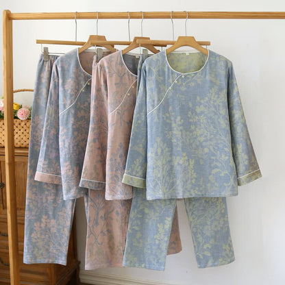 Pyjama-Set aus Baumwolle mit orientalischem Blumenmuster - image 0