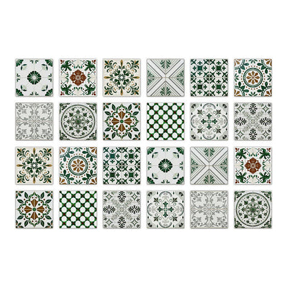 Grüne und weiße Wandaufkleber zum Abziehen und Aufkleben (24 Stück) - 20cm x 20cm - image 8