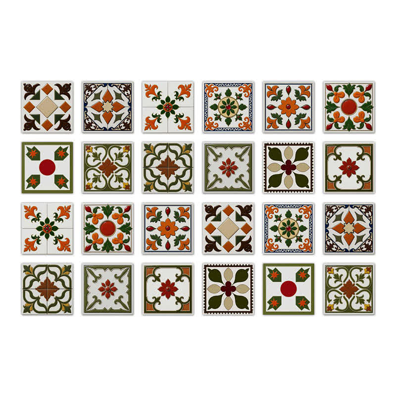 Orange & Grüne abziehbare und aufklebbare Wandaufkleber (24 Stück) - 20cm x 20cm - image 8