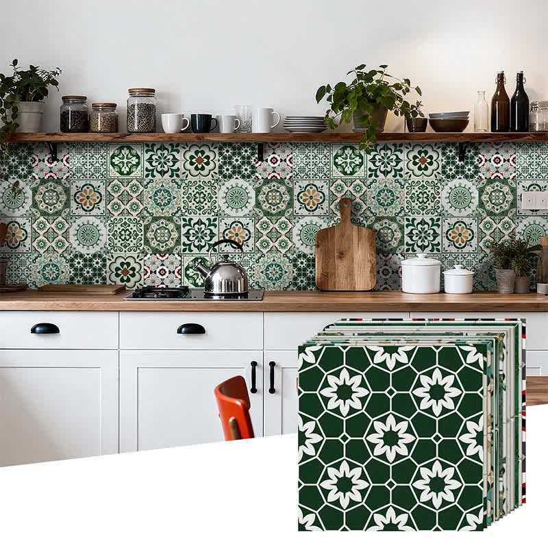 Boho-grüne, selbstklebende Wandaufkleber (24 Stück) - image 6