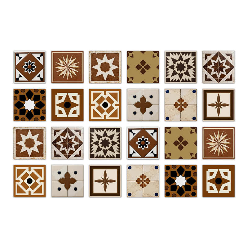 Braune geometrische Wandaufkleber zum Abziehen und Aufkleben (24 Stück) - 20cm x 20cm - image 8