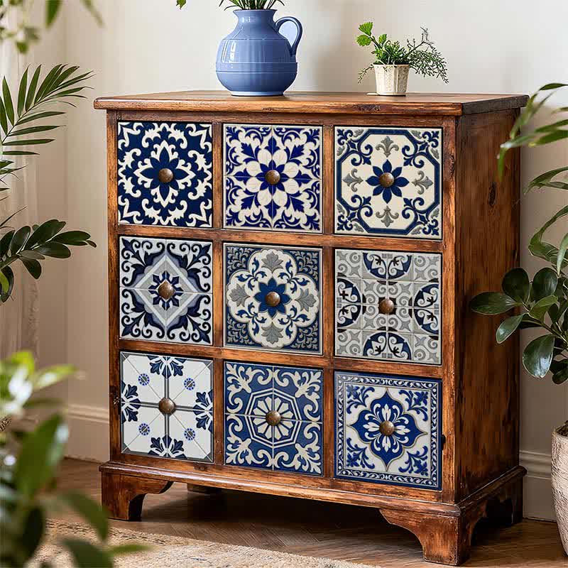 Retro-blaue, selbstklebende Wandaufkleber (24 Stück) - image 5
