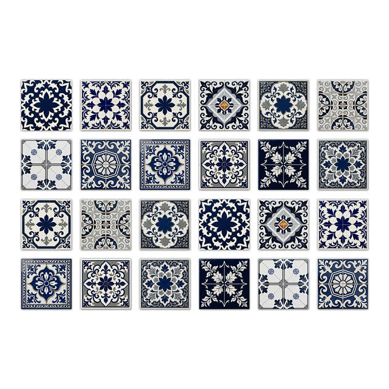 Retro-blaue, selbstklebende Wandaufkleber (24 Stück) - 20cm x 20cm - image 8