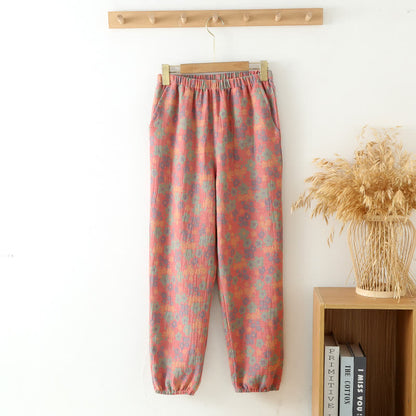 Jogginghose aus Baumwollgaze mit Blumenmuster - Rosa - XXL - image 0