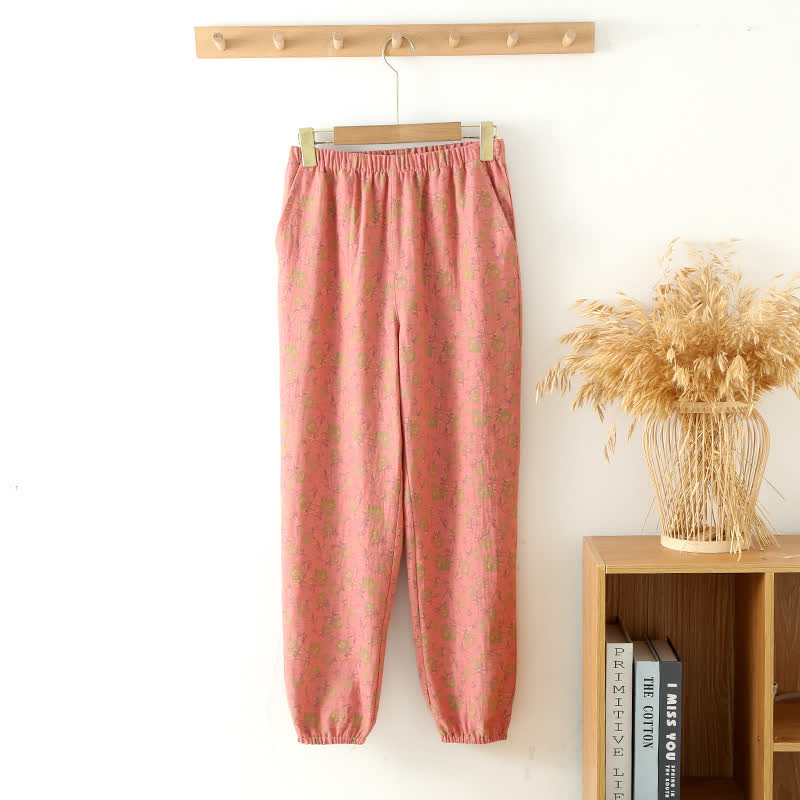Jogginghose aus rosafarbenem Baumwollgaze - Rosa - XXL - image 1