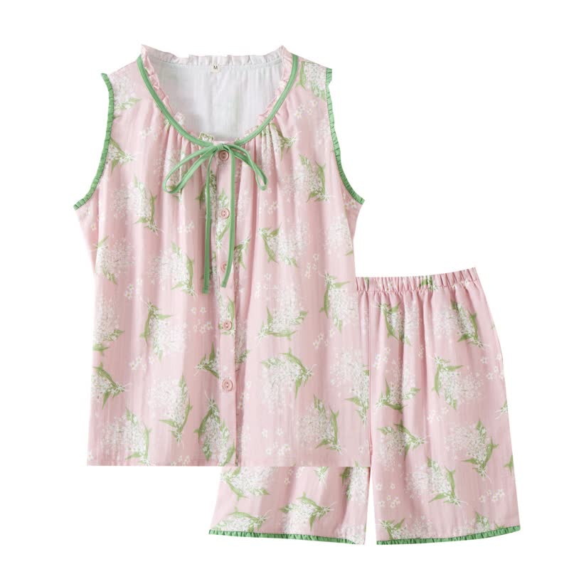 Ärmelloser Pyjama-Set aus Baby's Breath Baumwollgaze - image 1