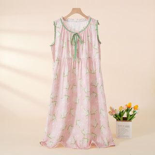 Ärmelloses Nachthemd aus Babyatem-Baumwollgaze - Rosa - XL - image 0