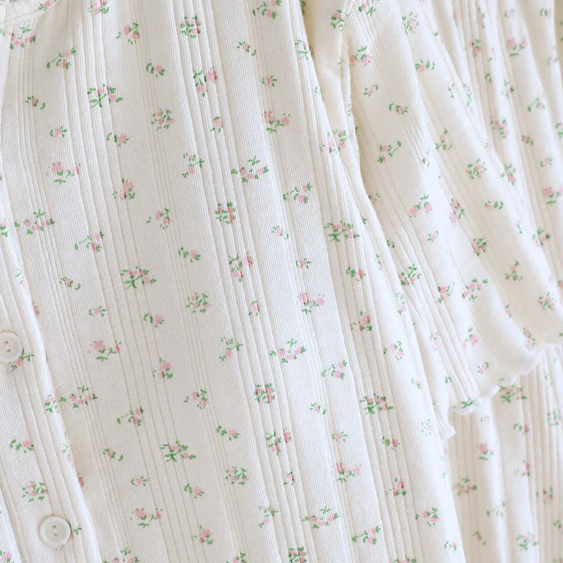 Pyjama-Set aus Baumwoll-Jacquard mit ländlichem Blumenmuster - image 24