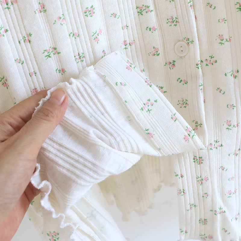 Pyjama-Set aus Baumwoll-Jacquard mit ländlichem Blumenmuster - image 19