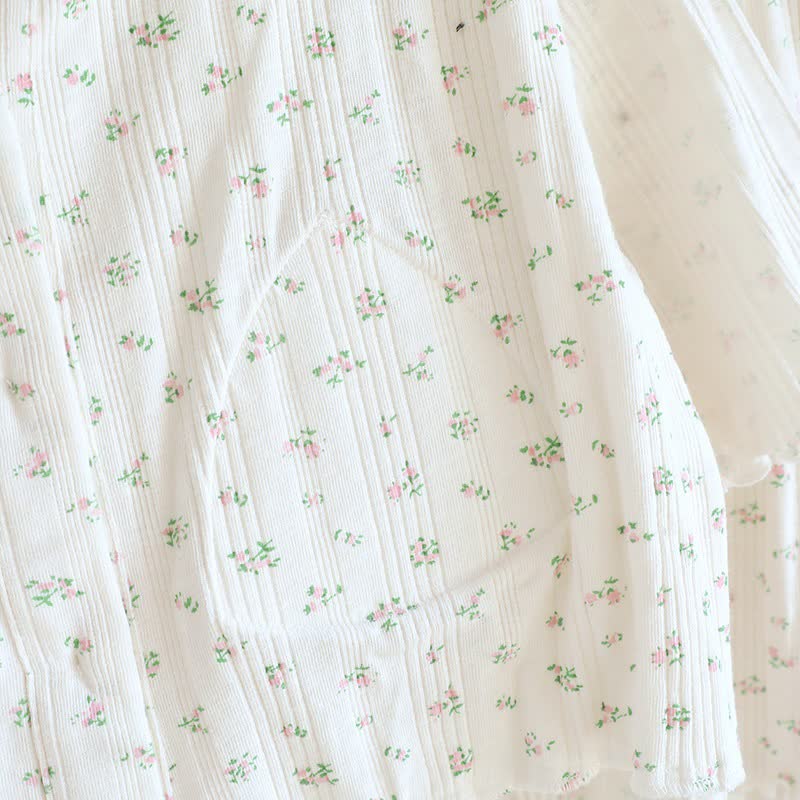 Pyjama-Set aus Baumwoll-Jacquard mit ländlichem Blumenmuster - image 17