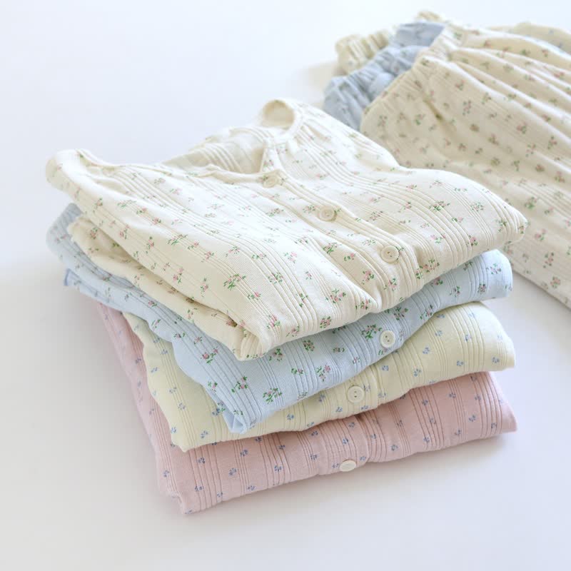 Pyjama-Set aus Baumwoll-Jacquard mit ländlichem Blumenmuster - image 1