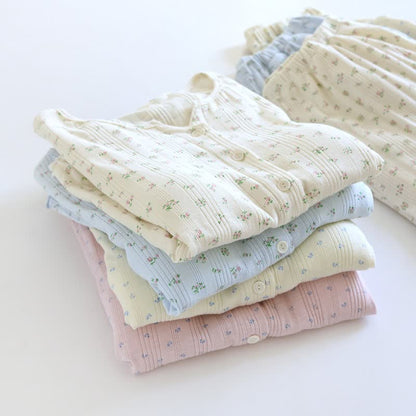 Pyjama-Set aus Baumwoll-Jacquard mit ländlichem Blumenmuster - image 1