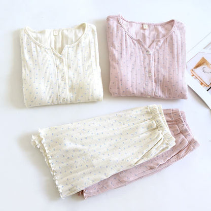 Pyjama-Set aus Baumwoll-Jacquard mit ländlichem Blumenmuster - image 5