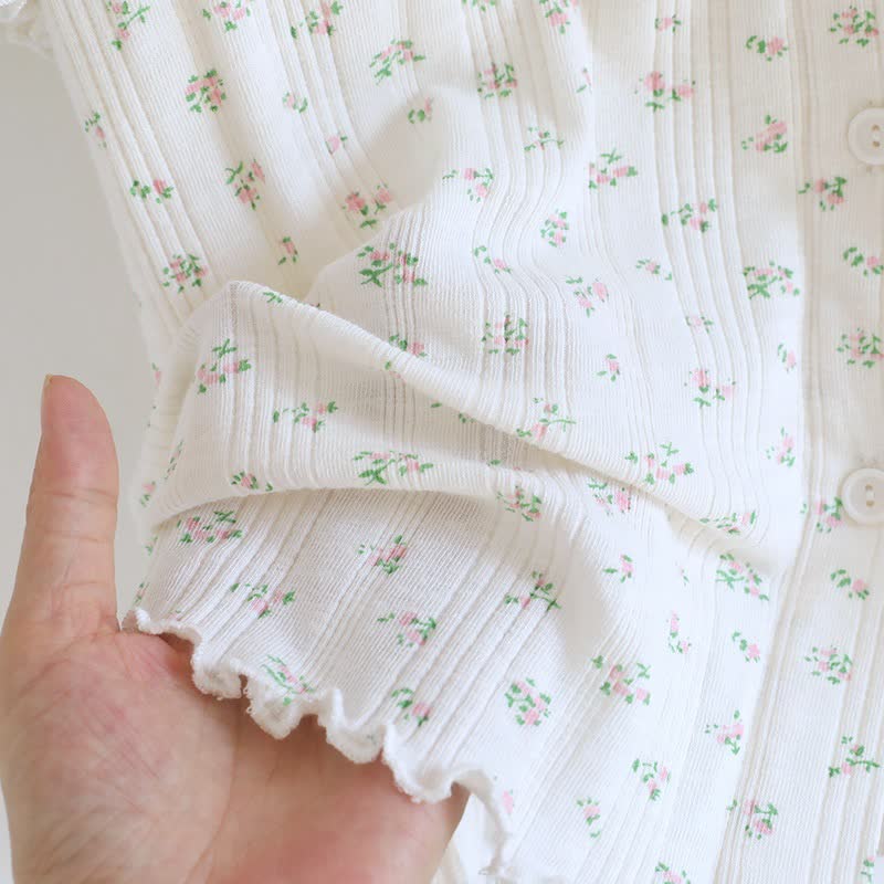 Pyjama-Set aus Baumwoll-Jacquard mit ländlichem Blumenmuster - image 18