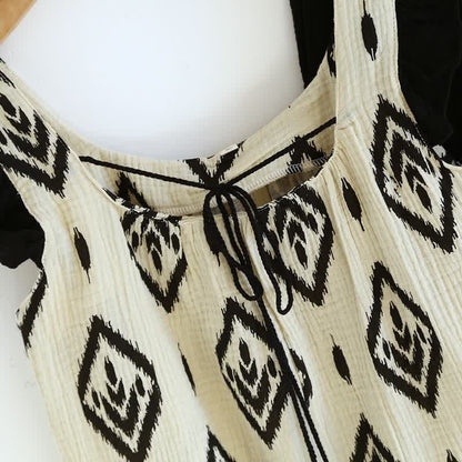 Boho-Pyjama-Set aus Baumwollgaze mit flatternden Ärmeln - image 4