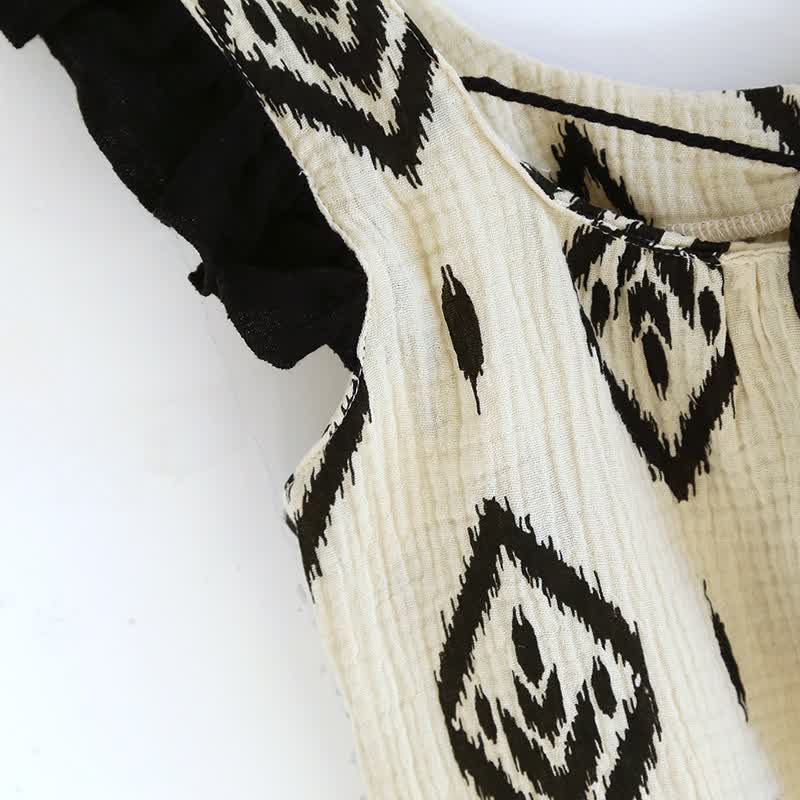 Boho-Pyjama-Set aus Baumwollgaze mit flatternden Ärmeln - image 6