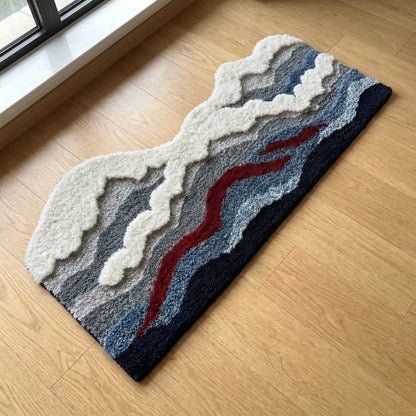 Abstrakter, wellenförmiger, beflockter Teppich - image 6