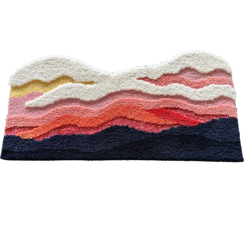 Abstrakter, wellenförmiger, beflockter Teppich - image 3