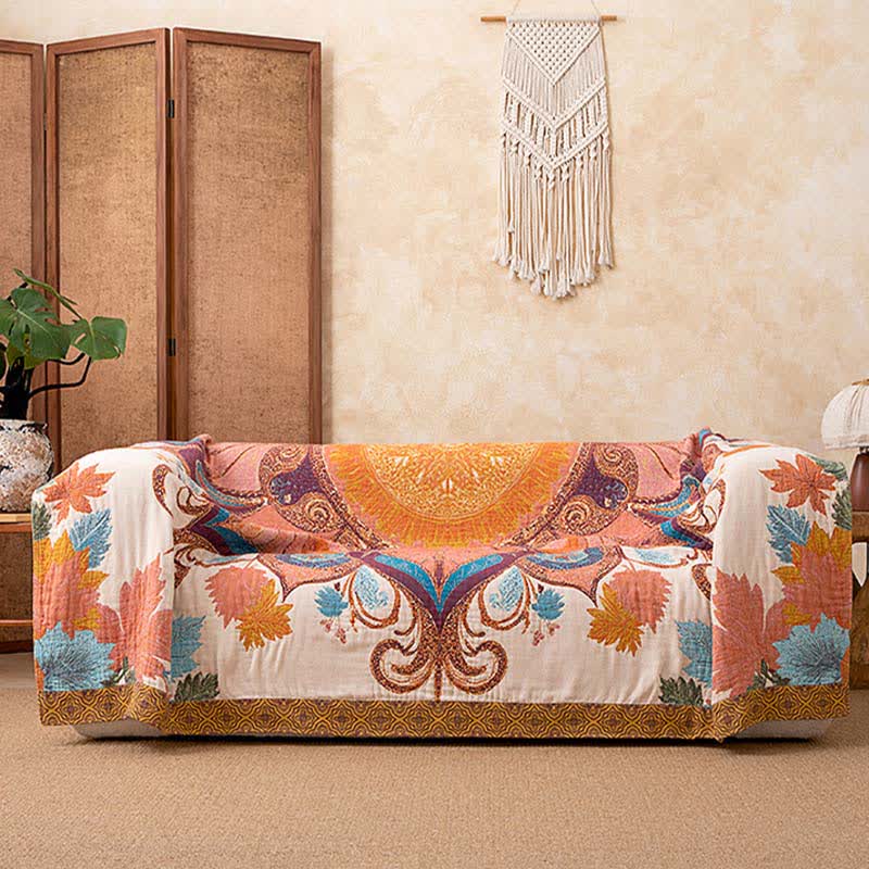 Retro-Stil-Steppdecke aus Baumwolle mit Blumenmuster - image 4