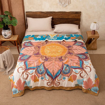 Retro-Stil-Steppdecke aus Baumwolle mit Blumenmuster - 230cm x 250cm - image 0