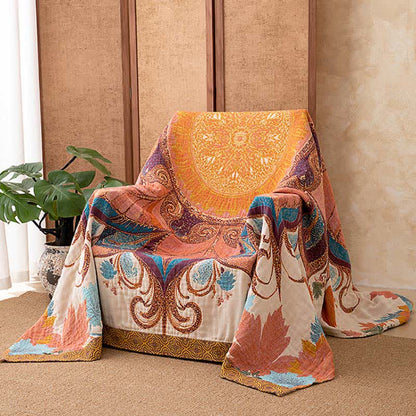 Retro-Stil-Steppdecke aus Baumwolle mit Blumenmuster - image 3