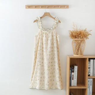 Baumwoll-Rüschen-Hasen-Cami-Nachthemd - Beige - XL - image 0