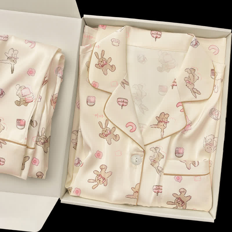 Niedliches Cartoon-Hasen-Pyjama-Set - image 1