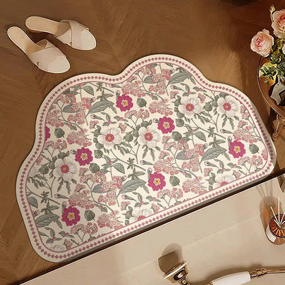 Vintage Badematte aus Kieselgur mit Blumenmuster - image 3